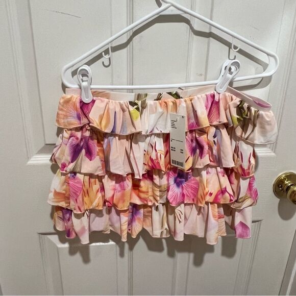 NWT Urban Outfitters Out From Under Cammy Ruffle Trim Micro Skort xl floral - Picture 9 of 11